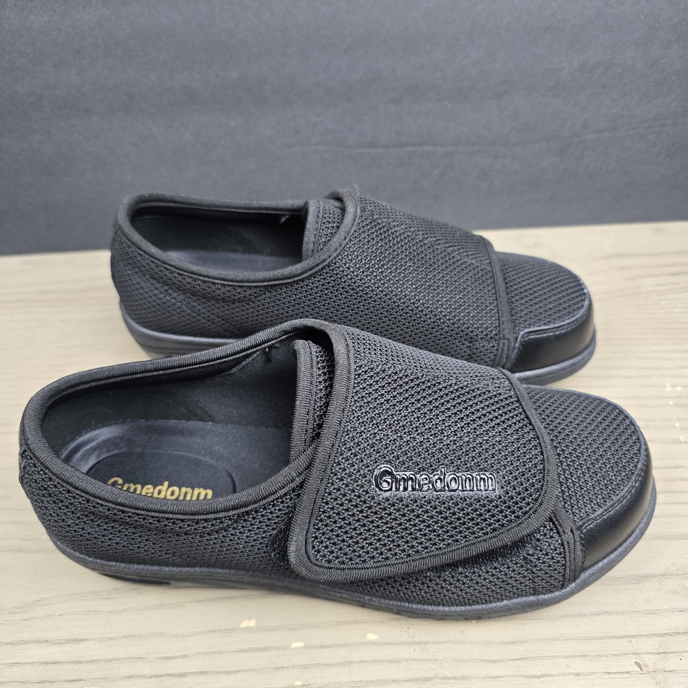 Gmedonm Adjustable Diabetic Lightweight Non-Slip Black Shoes Size 8.5 KJ228